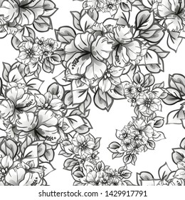 Flower print. Elegance seamless pattern.