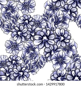 Flower print. Elegance seamless pattern.