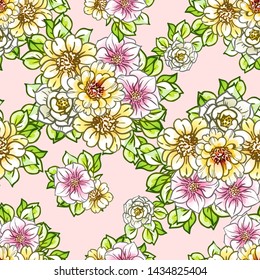 Flower print. Elegance seamless pattern.