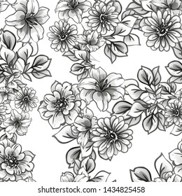 Flower print. Elegance seamless pattern.