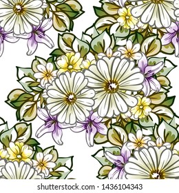 Flower print. Elegance seamless pattern.