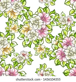 Flower print. Elegance seamless pattern.