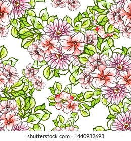 Flower print. Elegance seamless pattern.