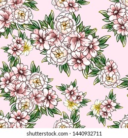 Flower print. Elegance seamless pattern.