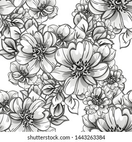 Flower print. Elegance seamless pattern.