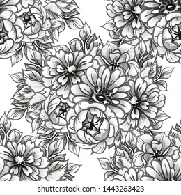 Flower print. Elegance seamless pattern.