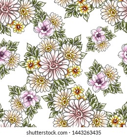 Flower print. Elegance seamless pattern.