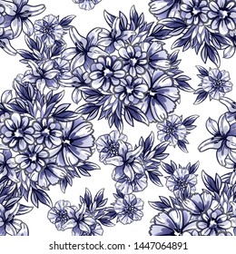 Flower print. Elegance seamless pattern.