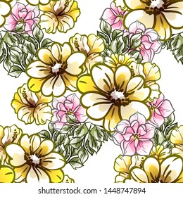 Flower print. Elegance seamless pattern.