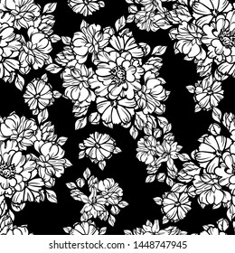 Flower print. Elegance seamless pattern.