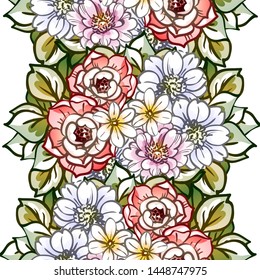 Flower print. Elegance seamless pattern.