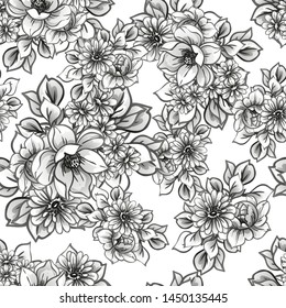 Flower print. Elegance seamless pattern.
