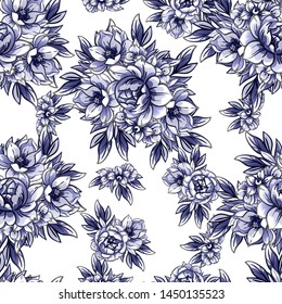 Flower print. Elegance seamless pattern.