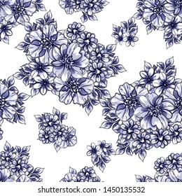 Flower print. Elegance seamless pattern.