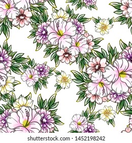 Flower print. Elegance seamless pattern.
