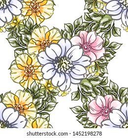 Flower print. Elegance seamless pattern.