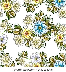 Flower print. Elegance seamless pattern.