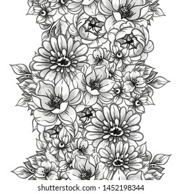 Flower print. Elegance seamless pattern.