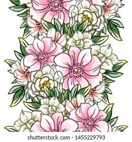 Flower print. Elegance seamless pattern.