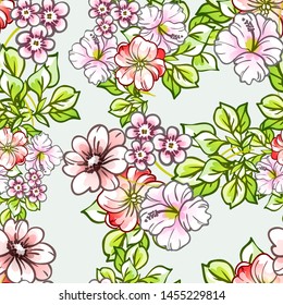 Flower print. Elegance seamless pattern.