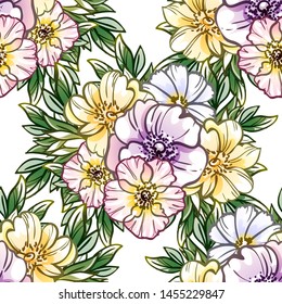 Flower print. Elegance seamless pattern.