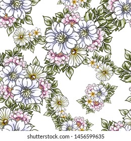 Flower print. Elegance seamless pattern