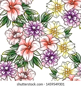 Flower print. Elegance seamless pattern.