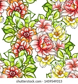 Flower print. Elegance seamless pattern.