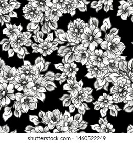 Flower print. Elegance seamless pattern.