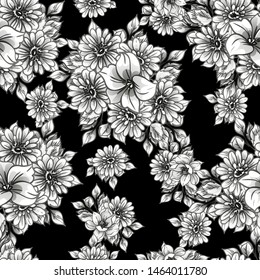 Flower print. Elegance seamless pattern