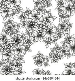 Flower print. Elegance seamless pattern.