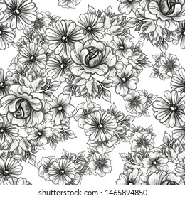 Flower print. Elegance seamless pattern.