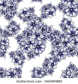 Flower print. Elegance seamless pattern.