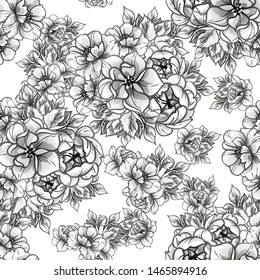 Flower print. Elegance seamless pattern.