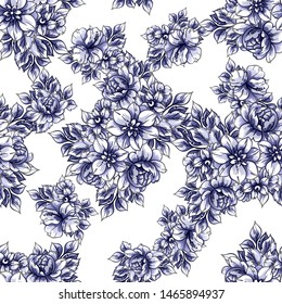Flower print. Elegance seamless pattern.
