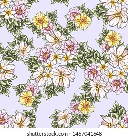 Flower print. Elegance seamless pattern