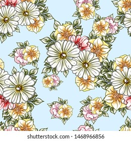 Flower print. Elegance seamless pattern