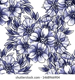 Flower print. Elegance seamless pattern