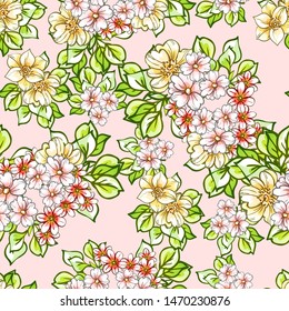 Flower print. Elegance seamless pattern.