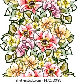 Flower print. Elegance seamless pattern.