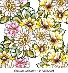 Flower print. Elegance seamless pattern.