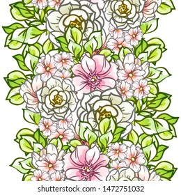 Flower print. Elegance seamless pattern.