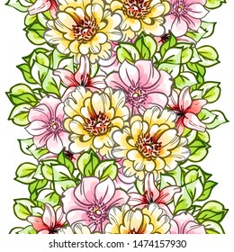 Flower print. Elegance seamless pattern.
