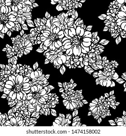 Flower print. Elegance seamless pattern.