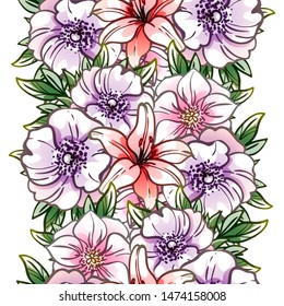 Flower print. Elegance seamless pattern.
