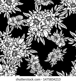 Flower print. Elegance seamless pattern.