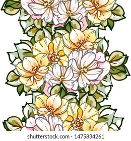 Flower print. Elegance seamless pattern.