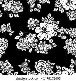 Flower print. Elegance seamless pattern.
