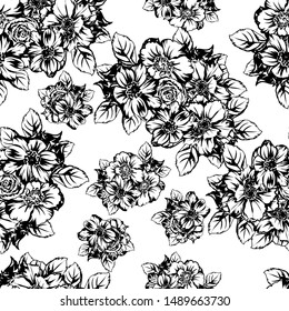 Flower print. Elegance seamless pattern.