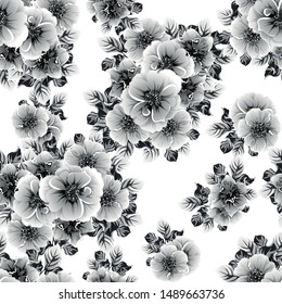 Flower print. Elegance seamless pattern.